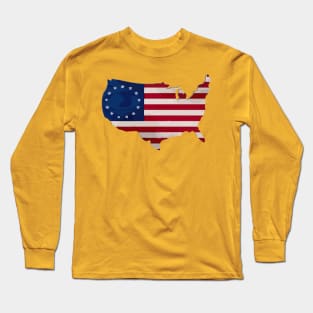 Patriotic Betsy Ross Flag Long Sleeve T-Shirt